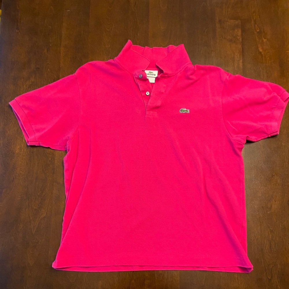Men’s pink Lacoste polo